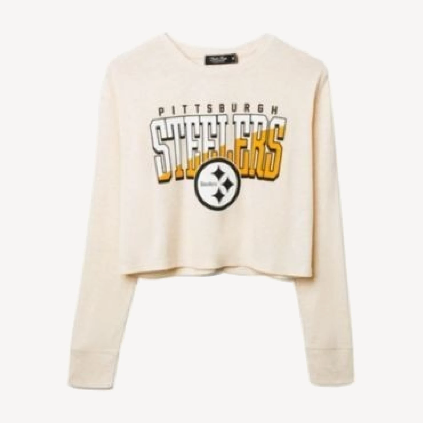 Junk Food Clothing Nfl Women's Pittsburgh Steelers Slant Crop Thermal