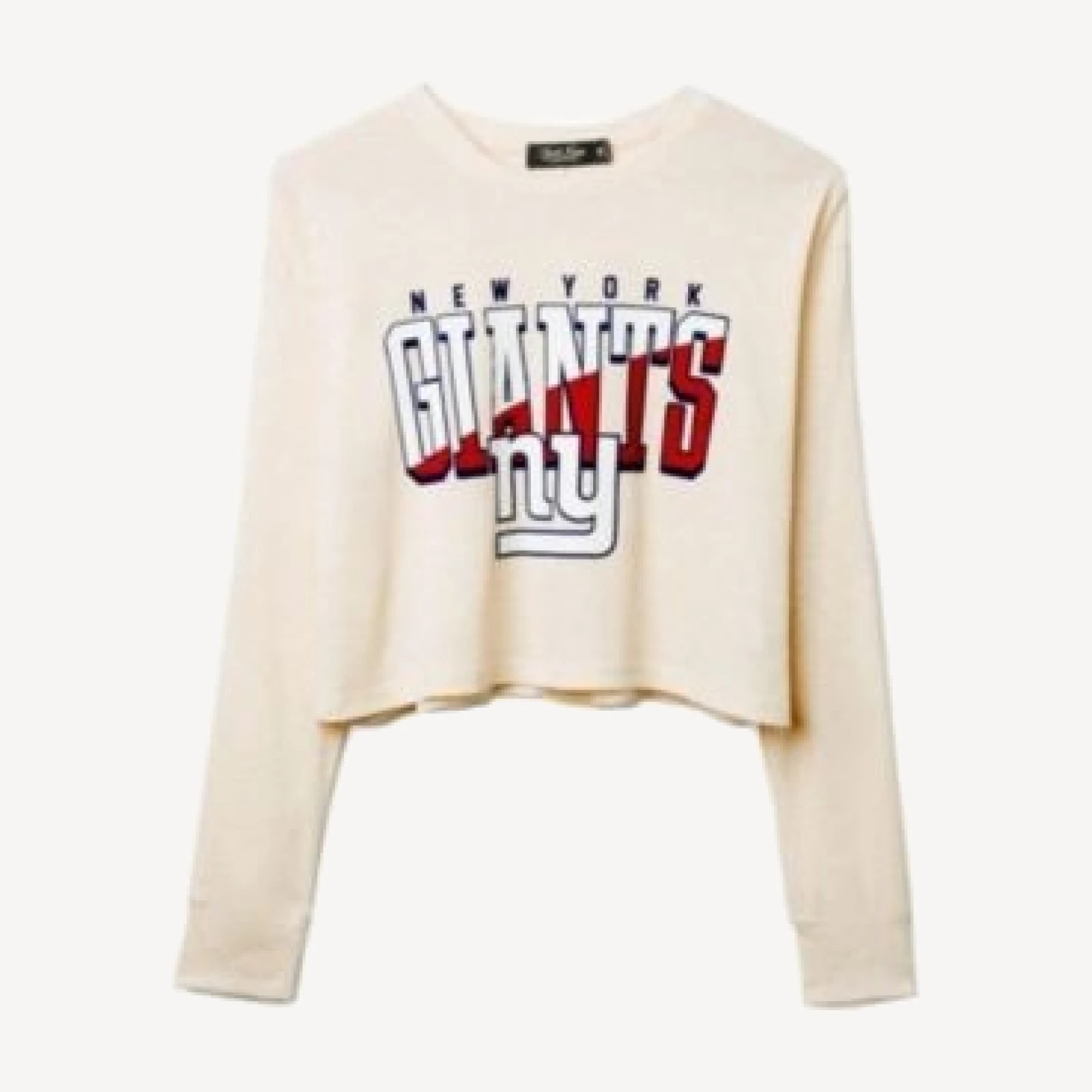 Junk Food Clothing Women's Nfl New York Giants Slant Crop Thermal