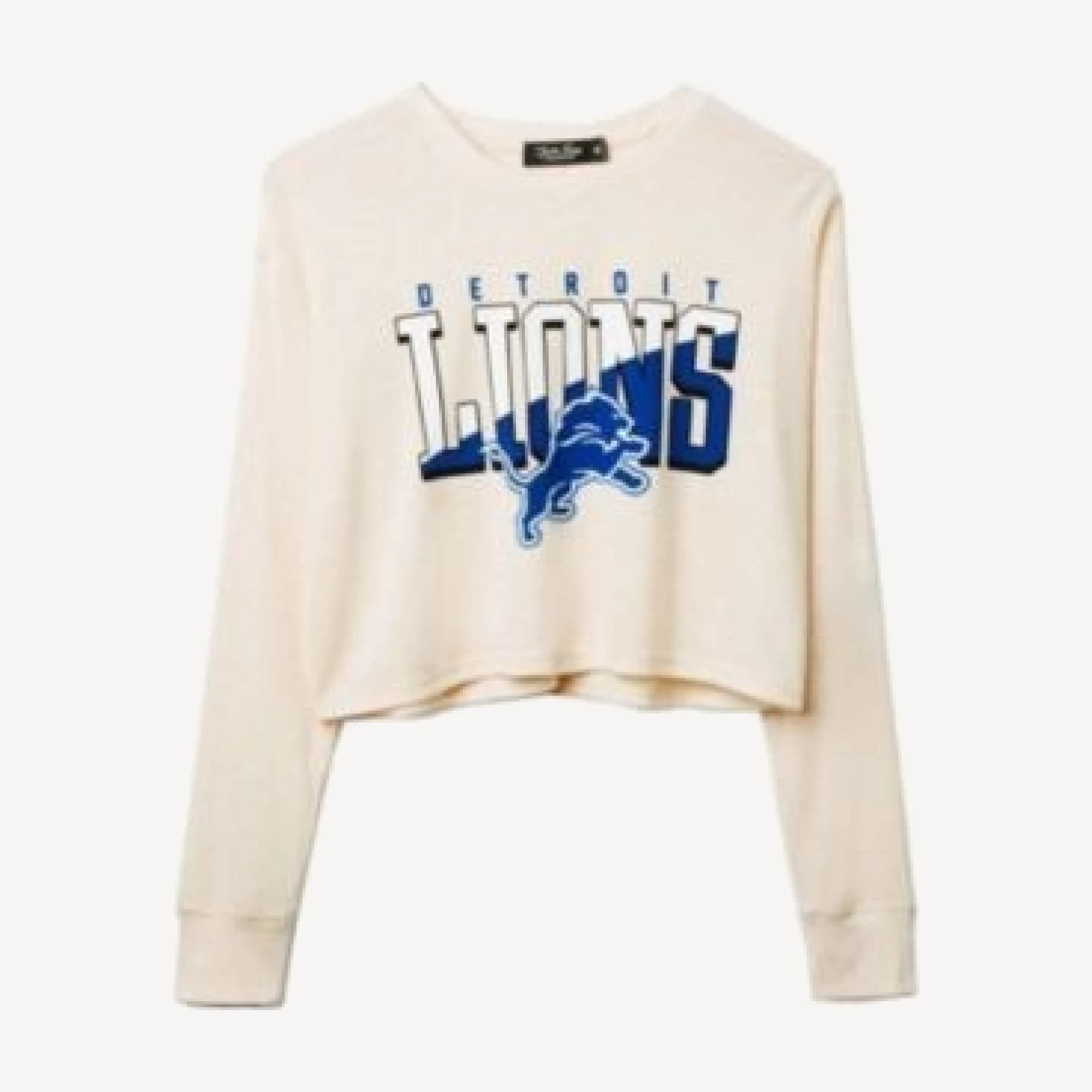 Junk Food Clothing Women's Nfl Detroit Lions Slant Crop Thermal