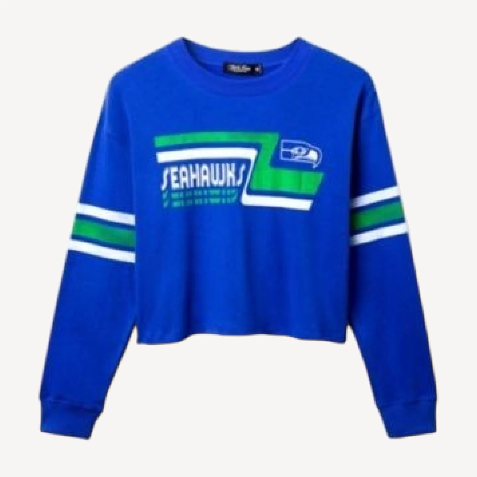 Junk Food Clothing Nfl Women's Seattle Seahawks Retro Crop Fleece Sweatshirt