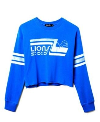 Junk Food Clothing Women's Nfl Detroit Lions Retro Crop Fleece