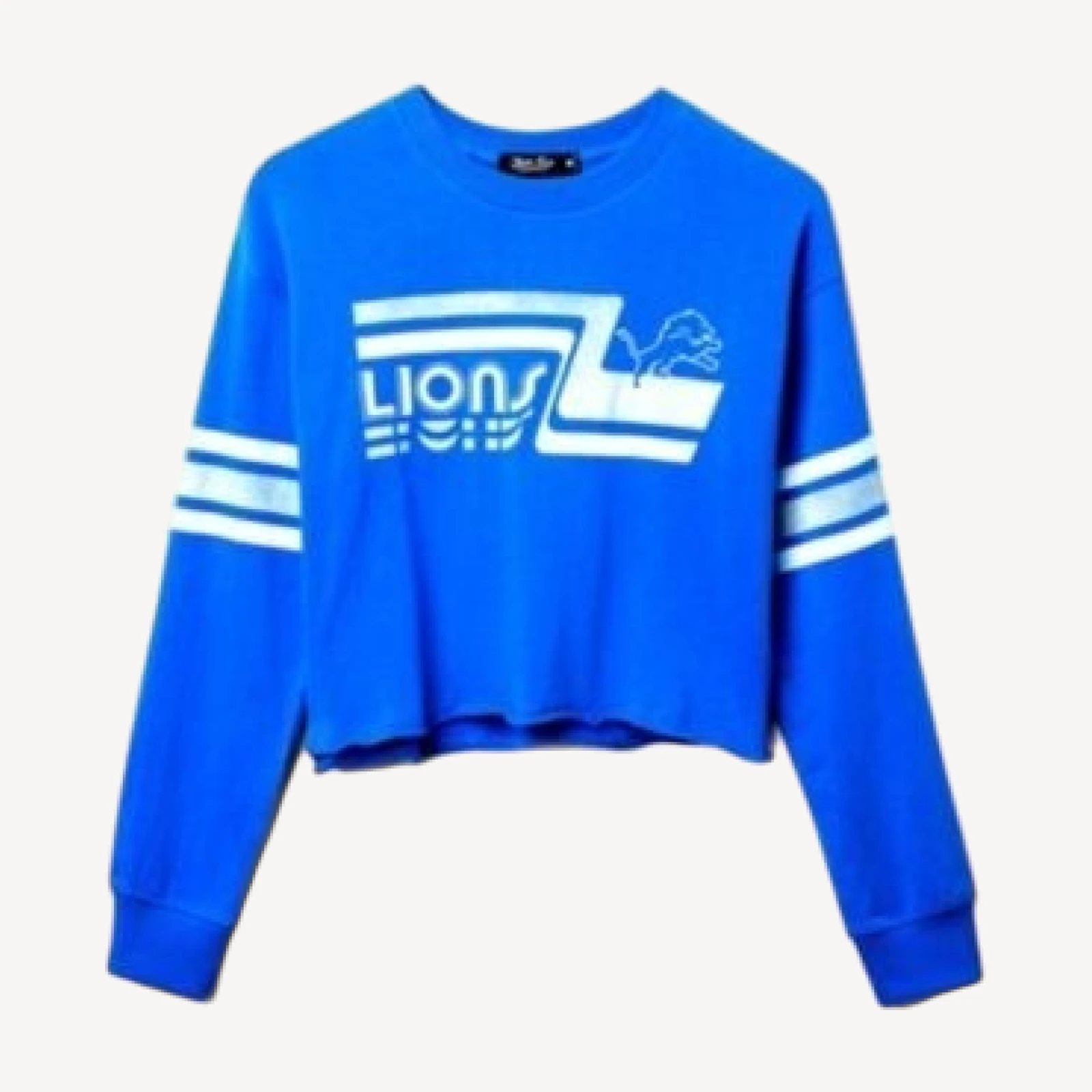 Junk Food Clothing Women's Nfl Detroit Lions Retro Crop Fleece