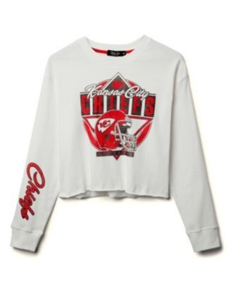 Junk Food Clothing Women's Nfl Kansas City Chiefs Helmet Crop Fleece