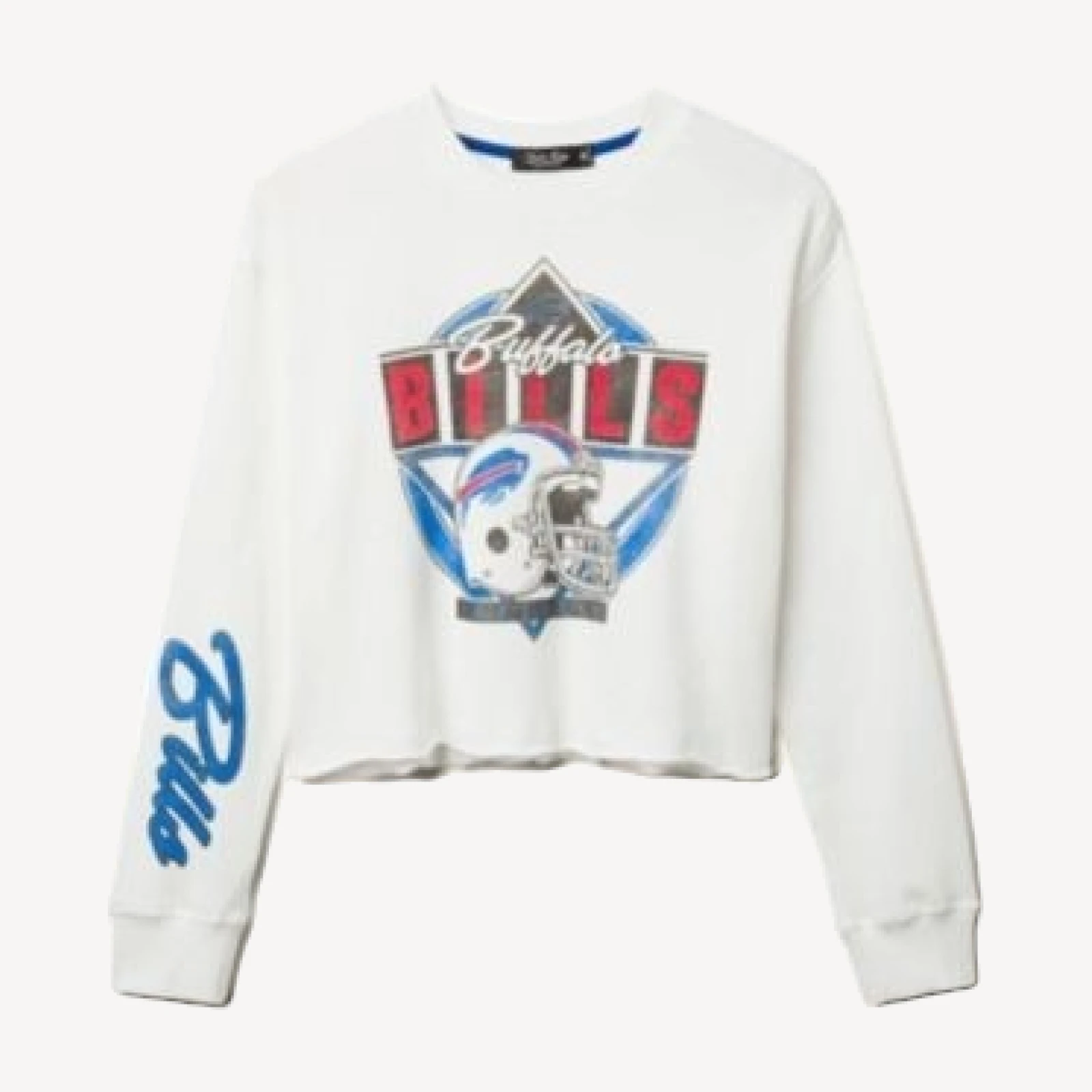 Junk Food Clothing Women's Nfl Buffalo Bills Helmet Crop Fleece Sweatshirt