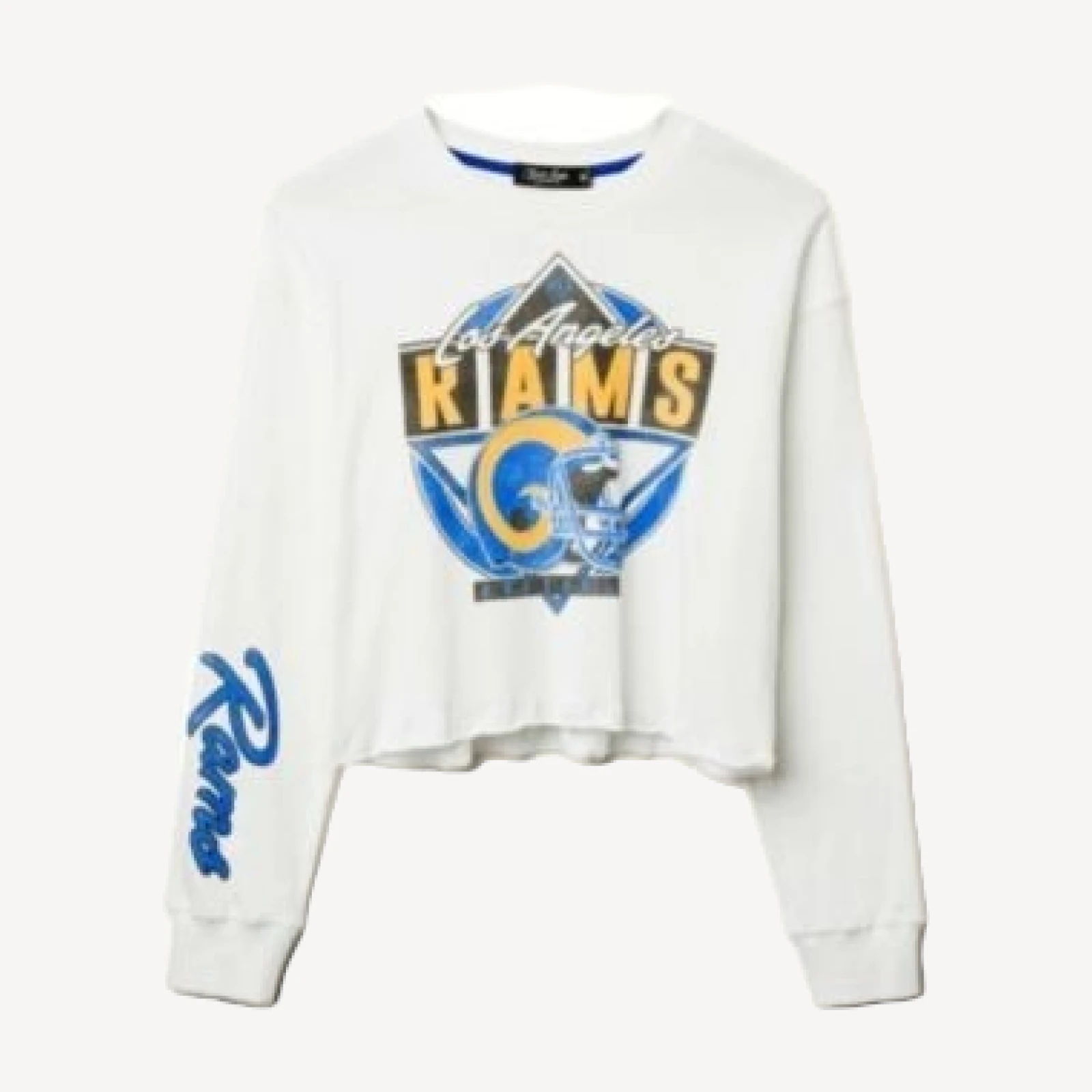 Junk Food Clothing Women's Nfl Los Angeles Rams Helmet Crop Fleece
