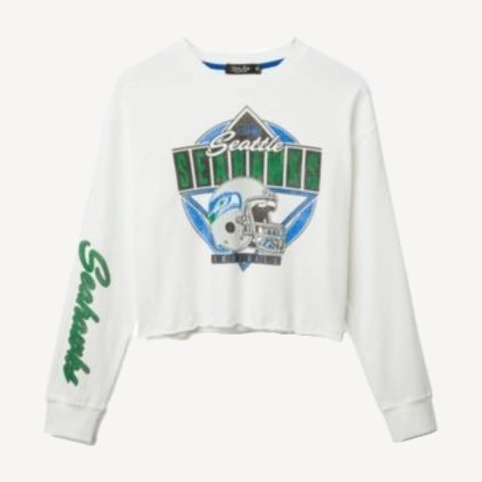 Junk Food Clothing Women's Nfl Seattle Seahawks Helmet Crop Fleece