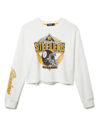 Junk Food Clothing Women's Nfl Pittsburgh Steelers Helmet Crop Fleece Sweatshirt