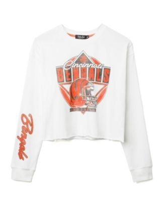 Junk Food Clothing Women's Nfl Cincinnati Bengals Helmet Crop Fleece