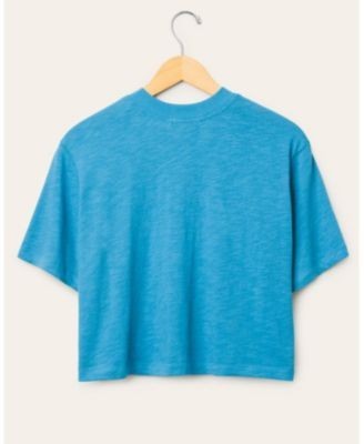 Junk Food Clothing Women's Nfl Detroit Lions Thrill Mock Neck Crop Tee