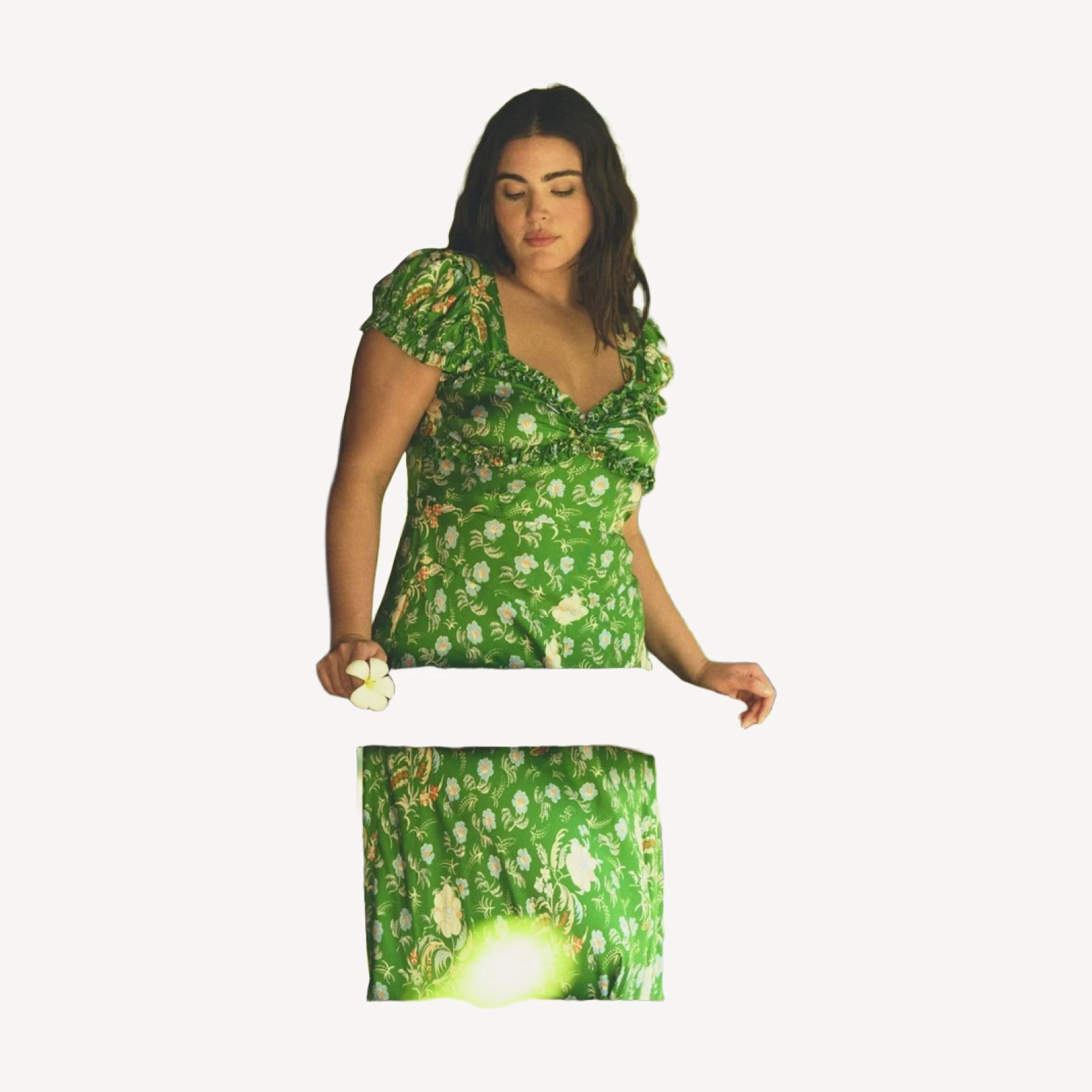 VALERINE DRESS -- EMERALD HOLLYHOCK HILLS