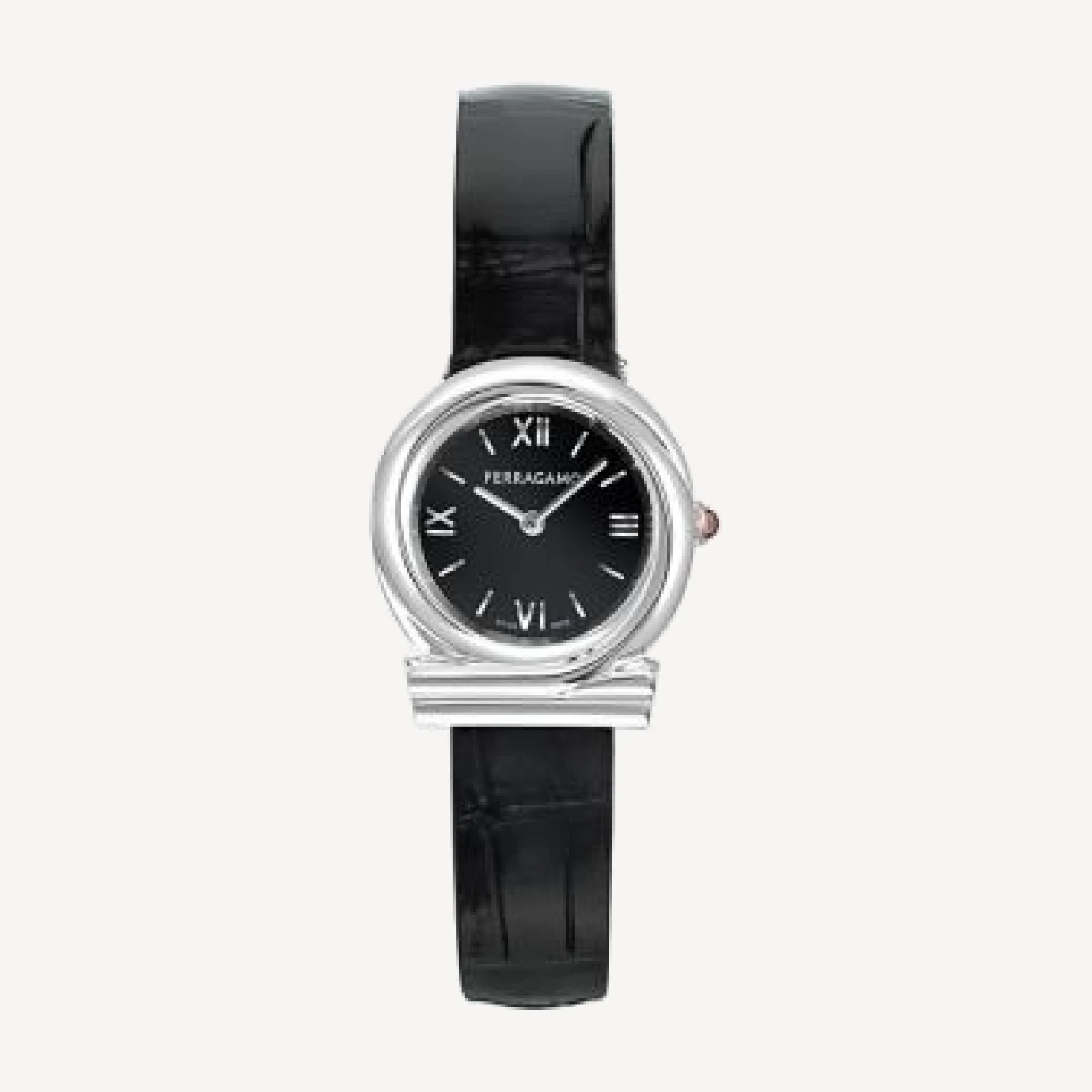 Ferragamo Gancini Twisted Leather Watch, 28mm