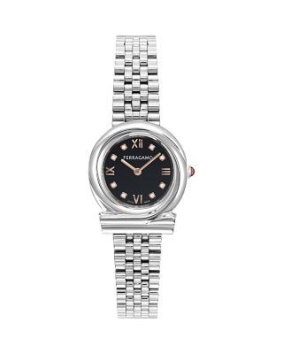 Ferragamo Gancini Twisted Diamond Watch, 28mm