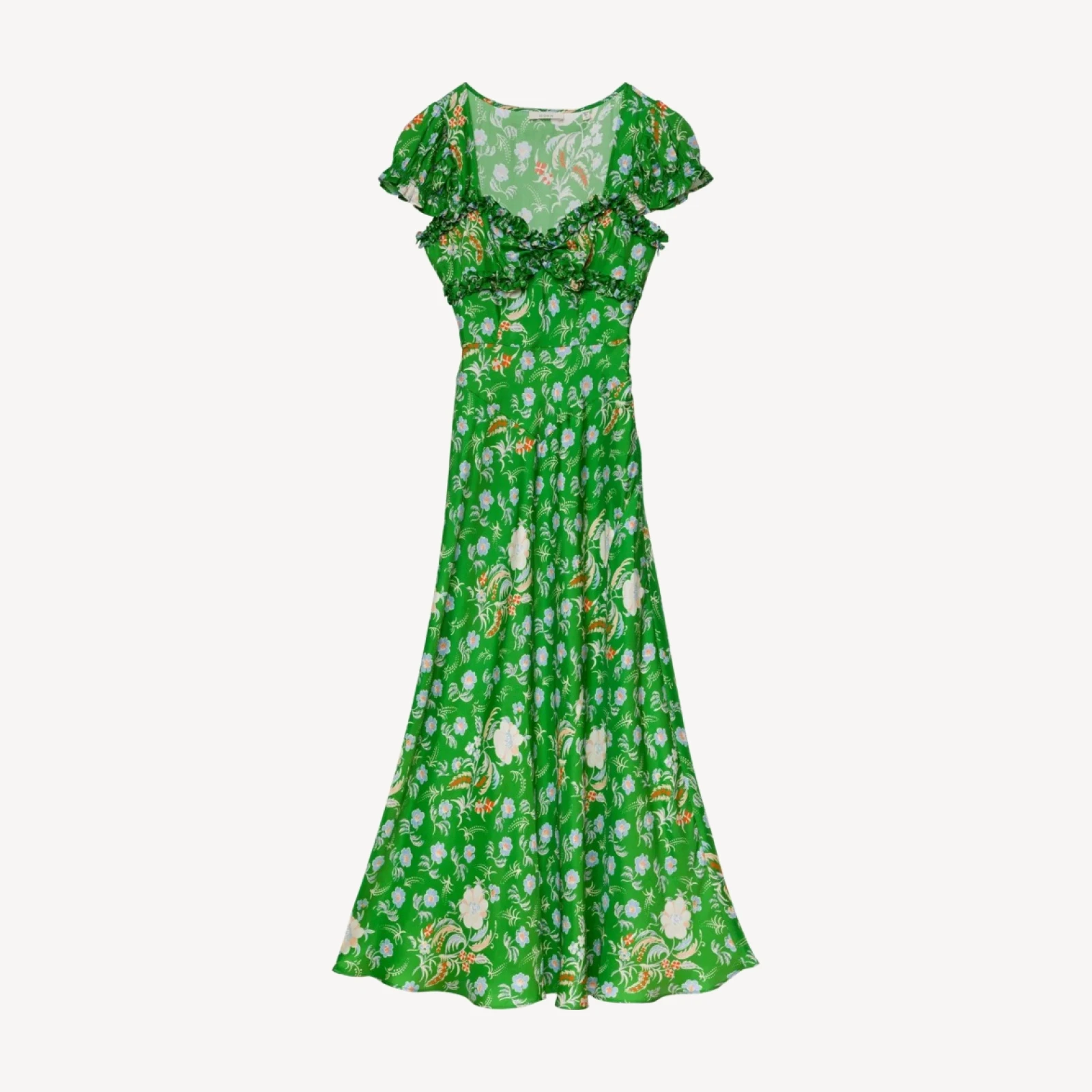 VALERINE DRESS -- EMERALD HOLLYHOCK HILLS