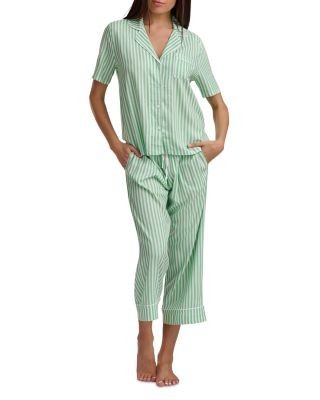 Splendid Notch Collar Cropped Pajama Set