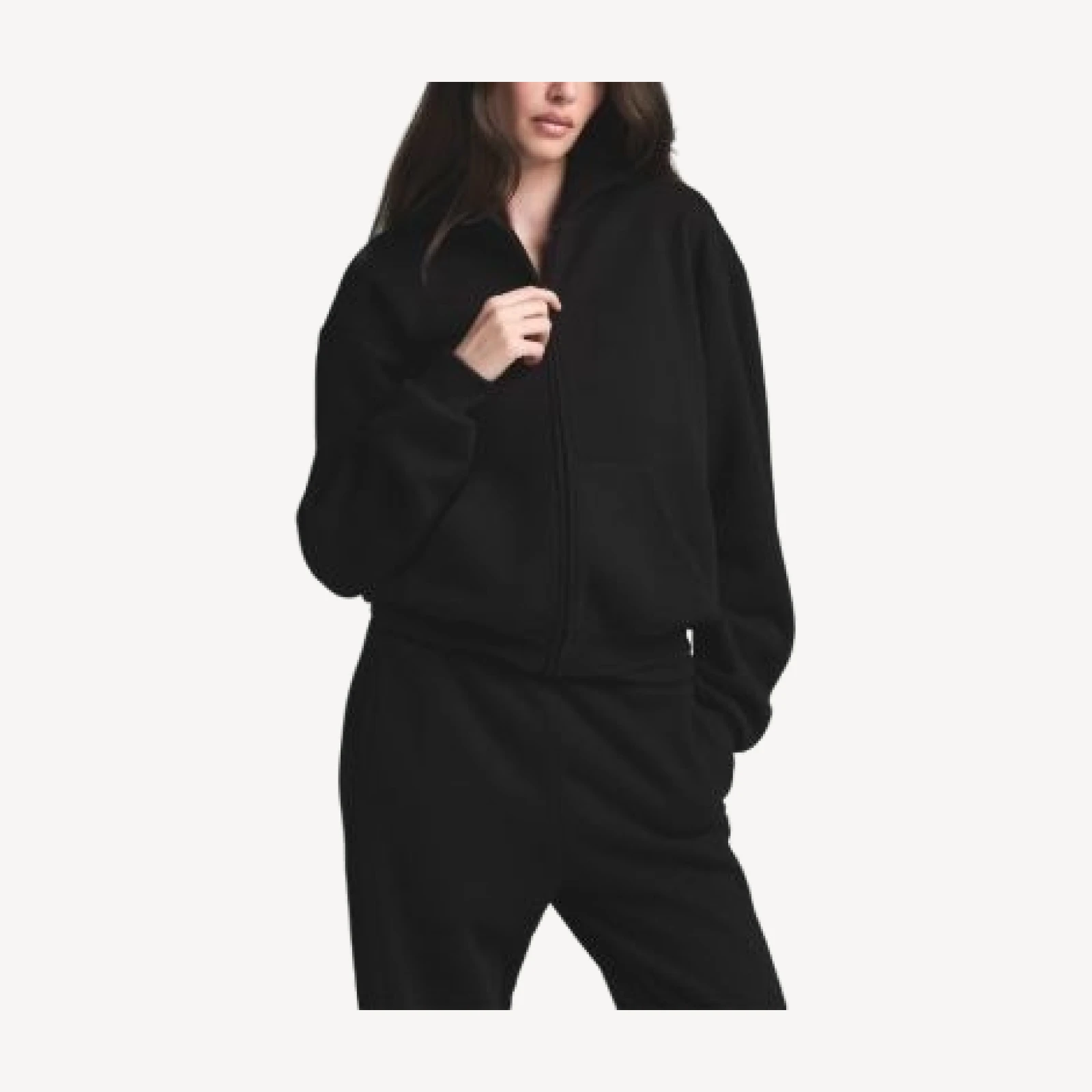 Skims Cotton Fleece Full Zip Hoodie