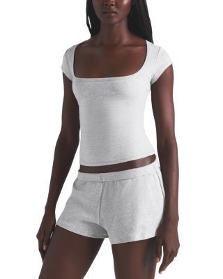 Skims Cotton Rib Loose Shorts