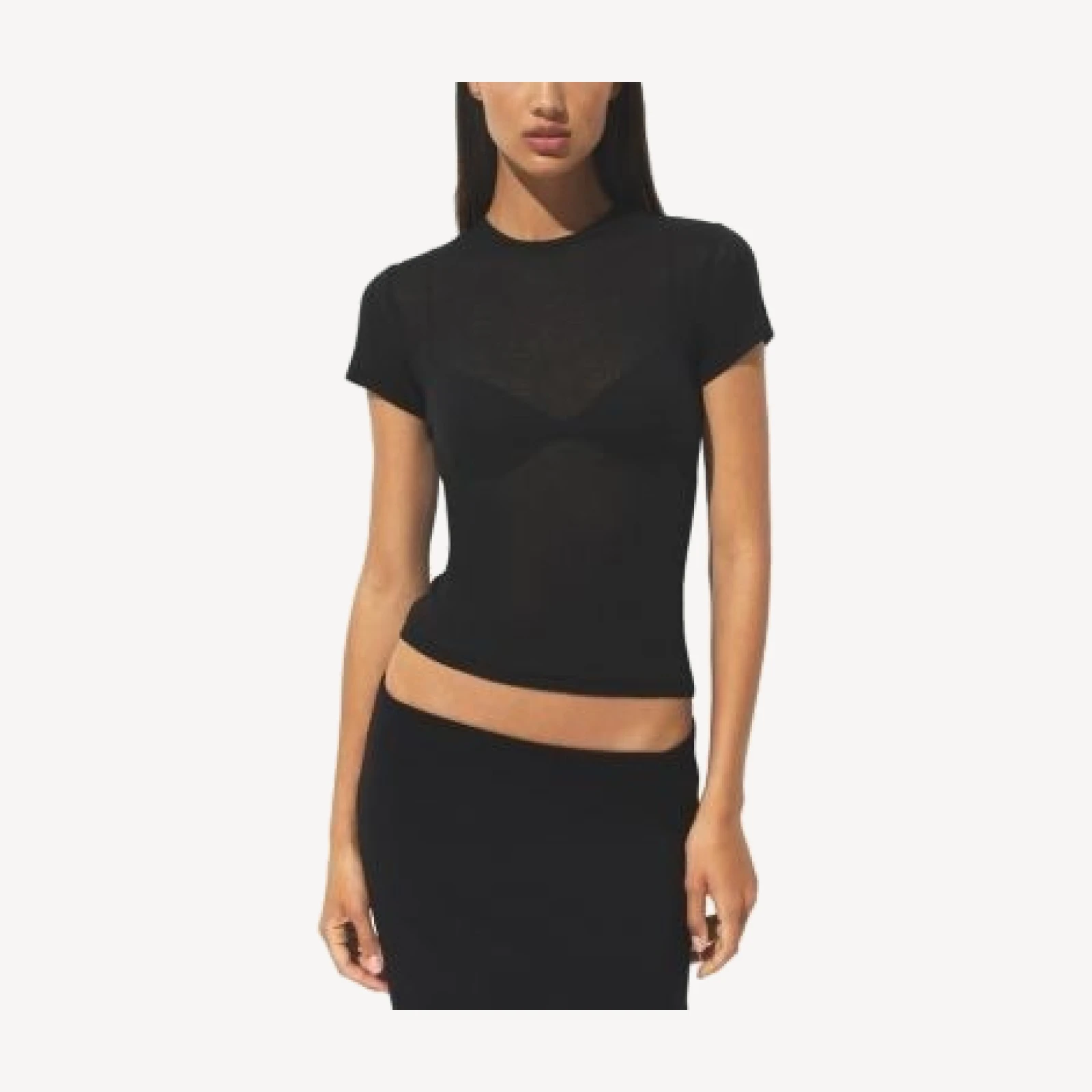 Skims Sheer Cotton Crewneck Tee