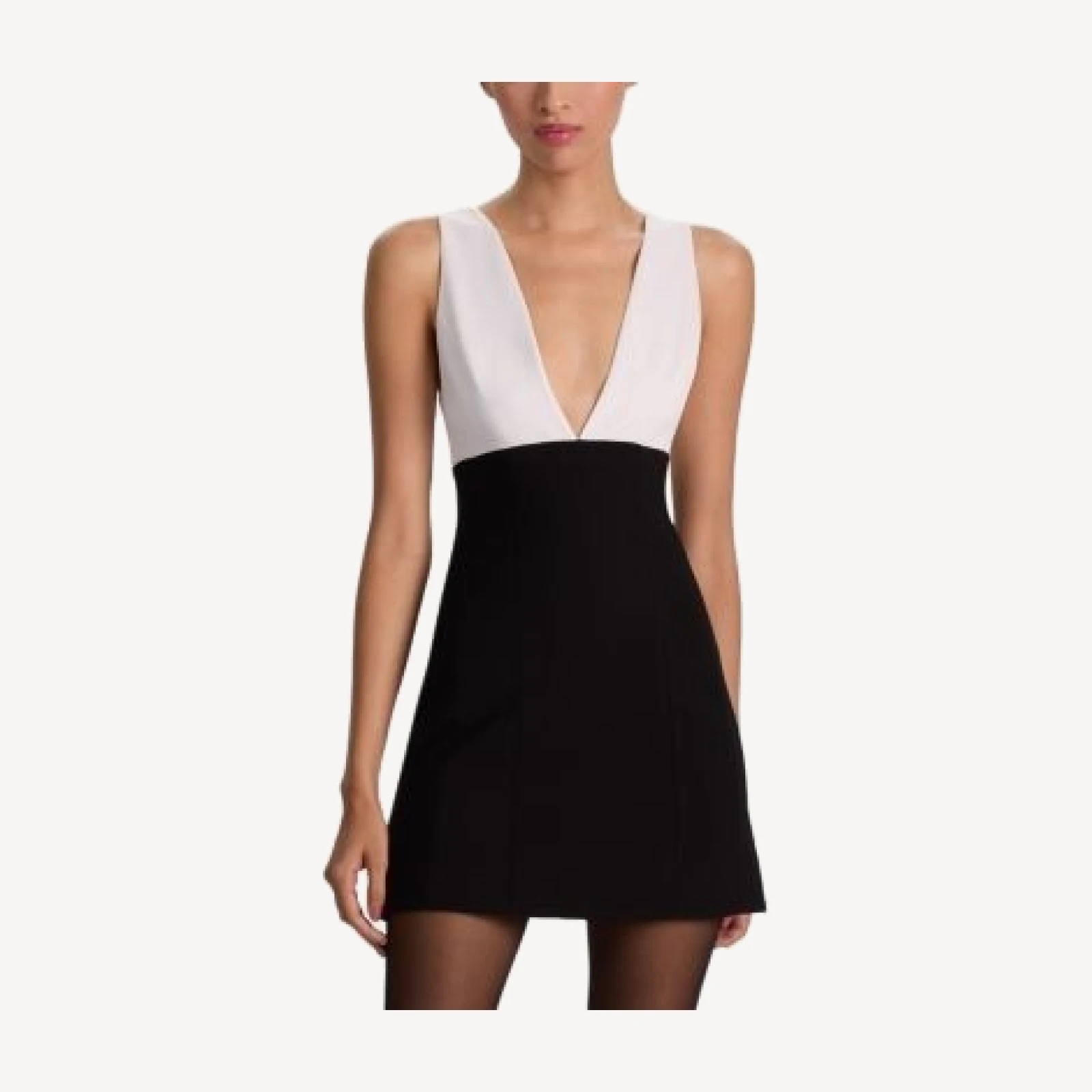 Alice and Olivia Mandy Deep Plunge Neck Mini Dress