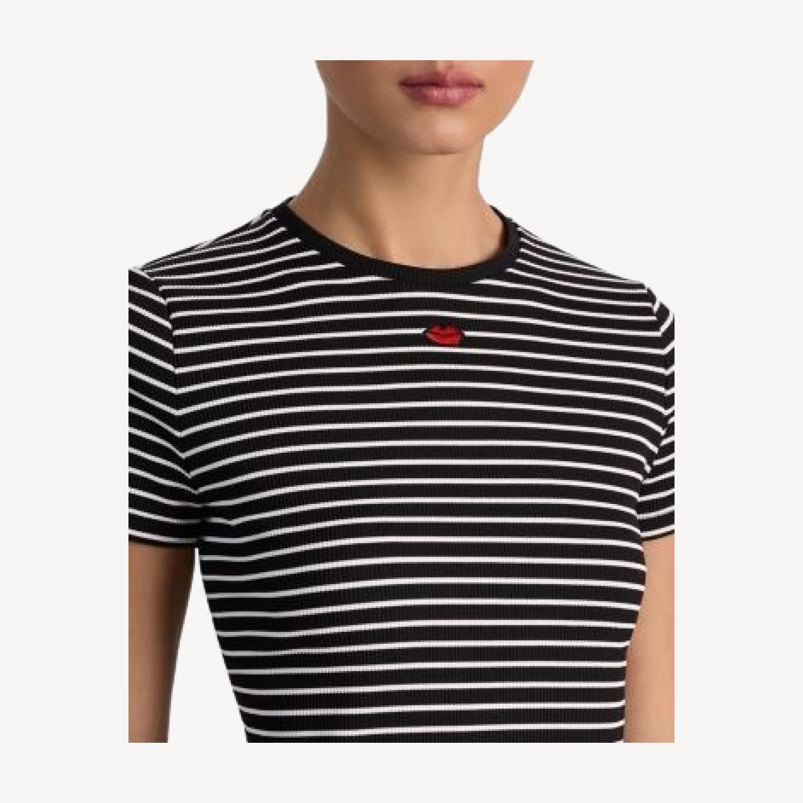 Alice and Olivia Cindy Embroidered Cropped Tee