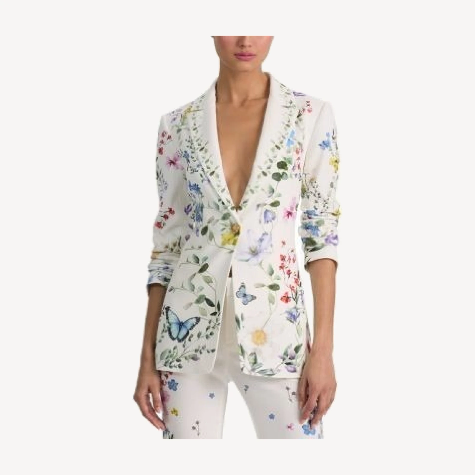 Alice and Olivia Breann Long Fitted Blazer