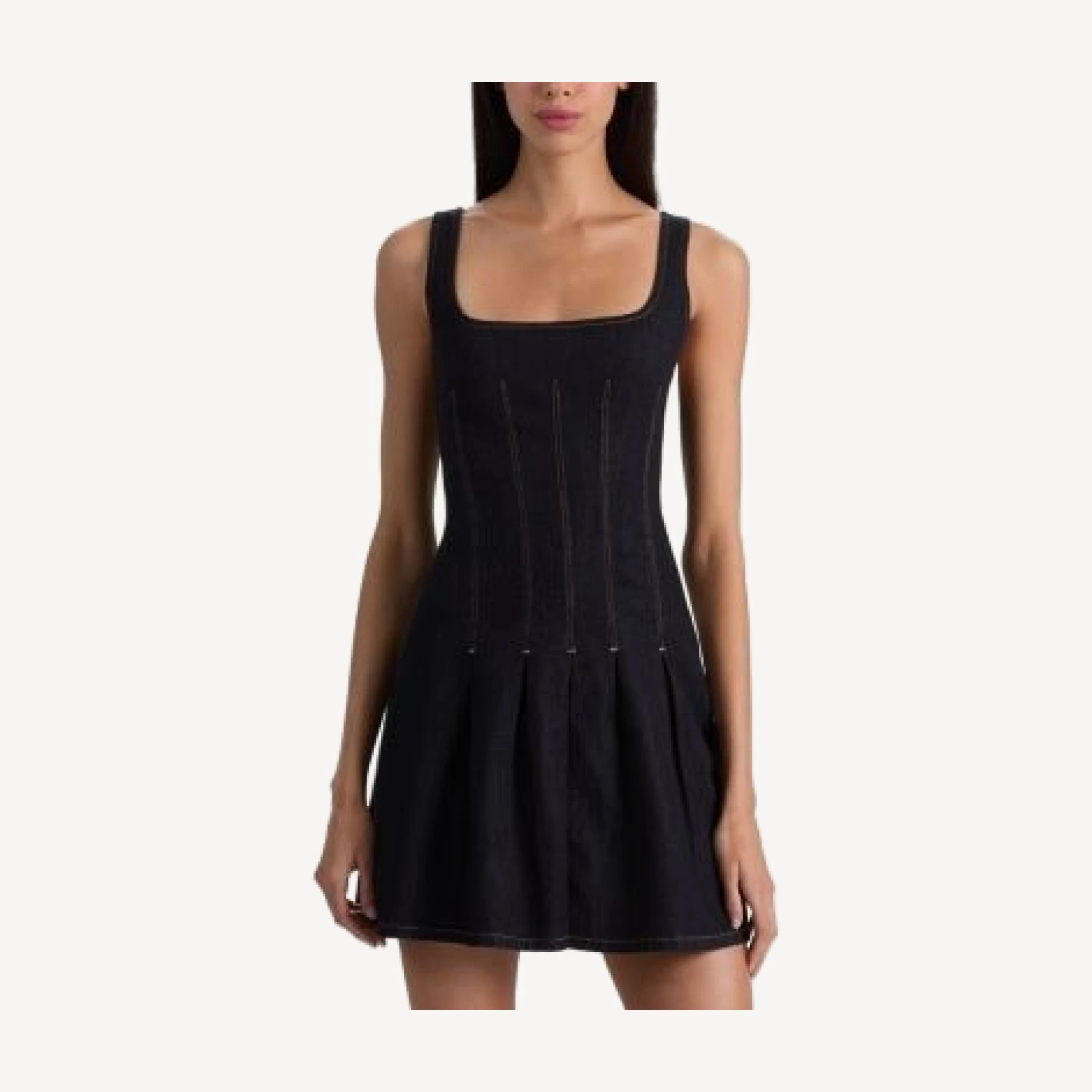 Alice and Olivia Hollis Flared Denim Dress