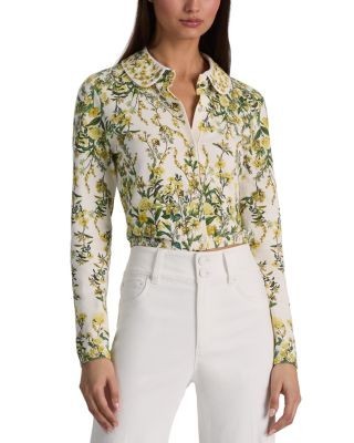 Alice and Olivia Carson Crewneck Cardigan Sweater