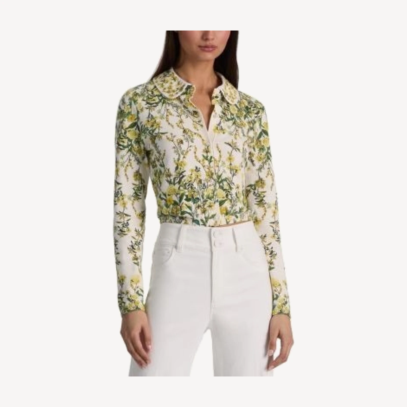 Alice and Olivia Carson Crewneck Cardigan Sweater