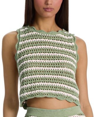 Alice and Olivia Amity Pointelle Knit Tank