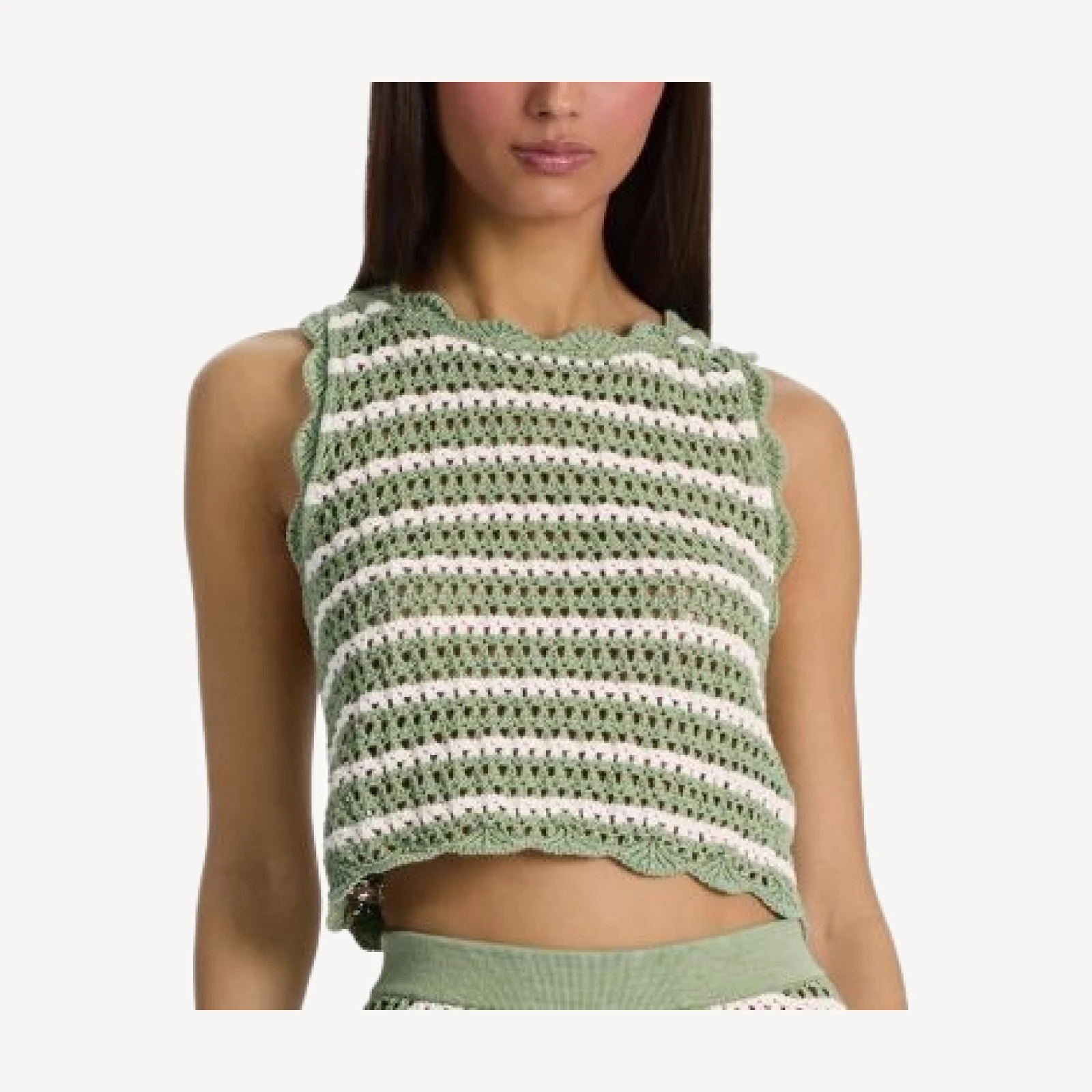 Alice and Olivia Amity Pointelle Knit Tank