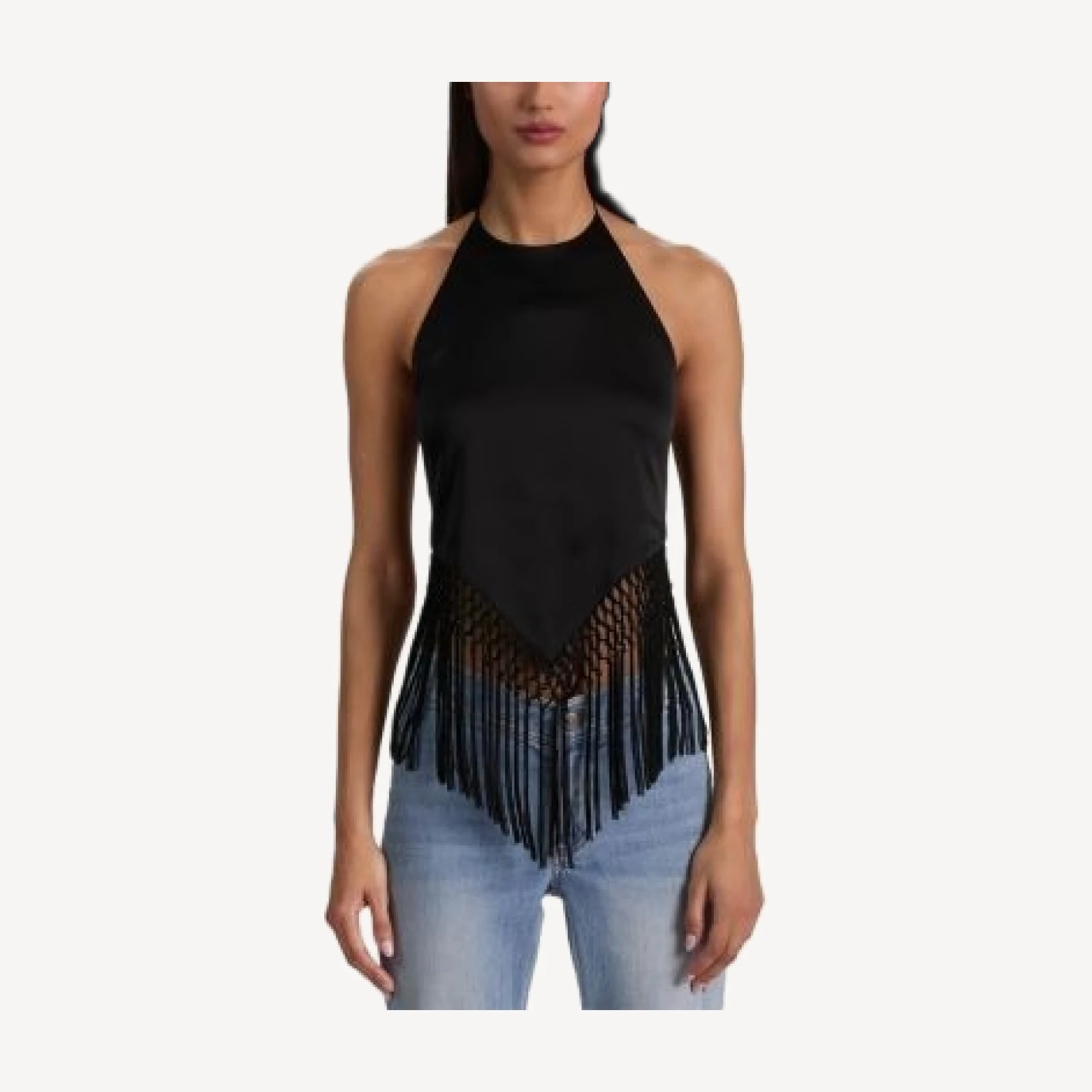 Alice and Olivia Greta Halter Tie Back Top