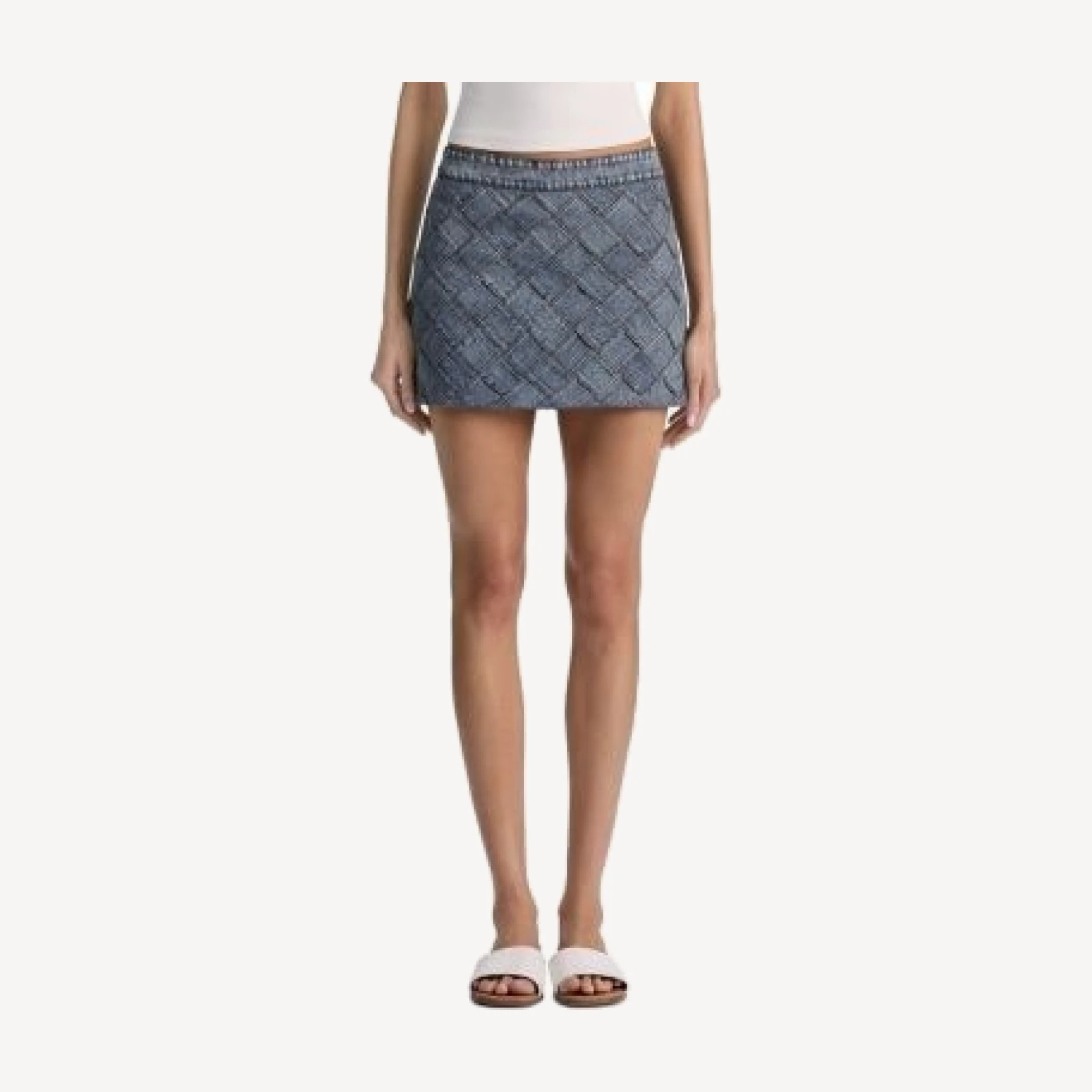 Alice and Olivia Rubi Woven Denim Skirt