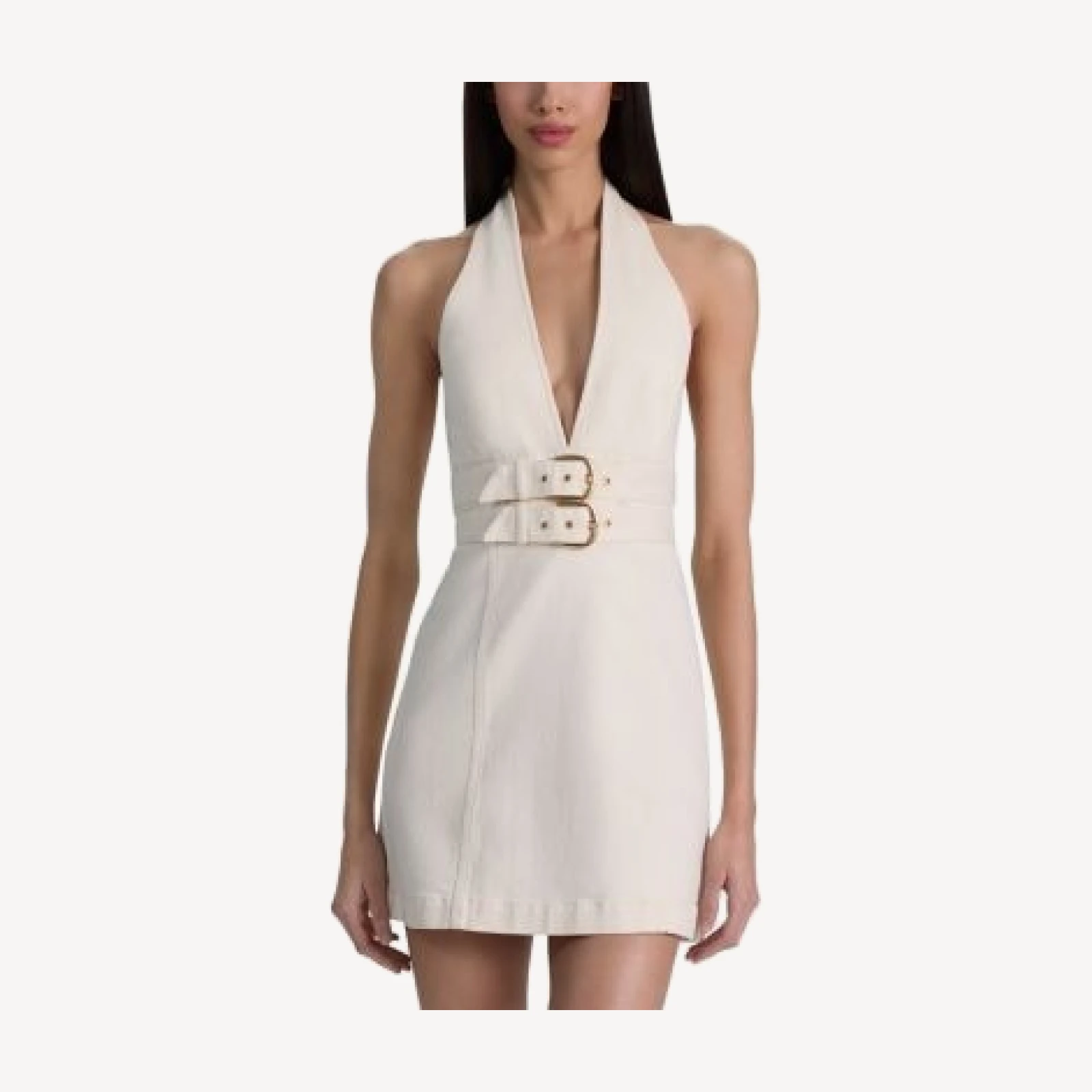 Alice and Olivia Solana Buckle Waist Denim Dress