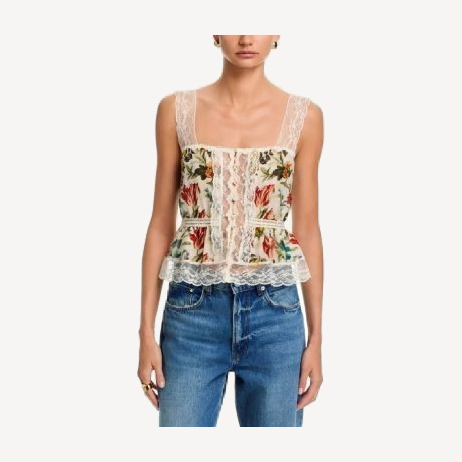 Alice and Olivia Annabeth Square Neck Top