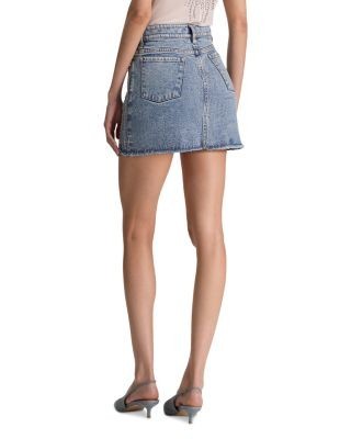 Alice and Olivia Kiera Embellished Denim Mini Skirt