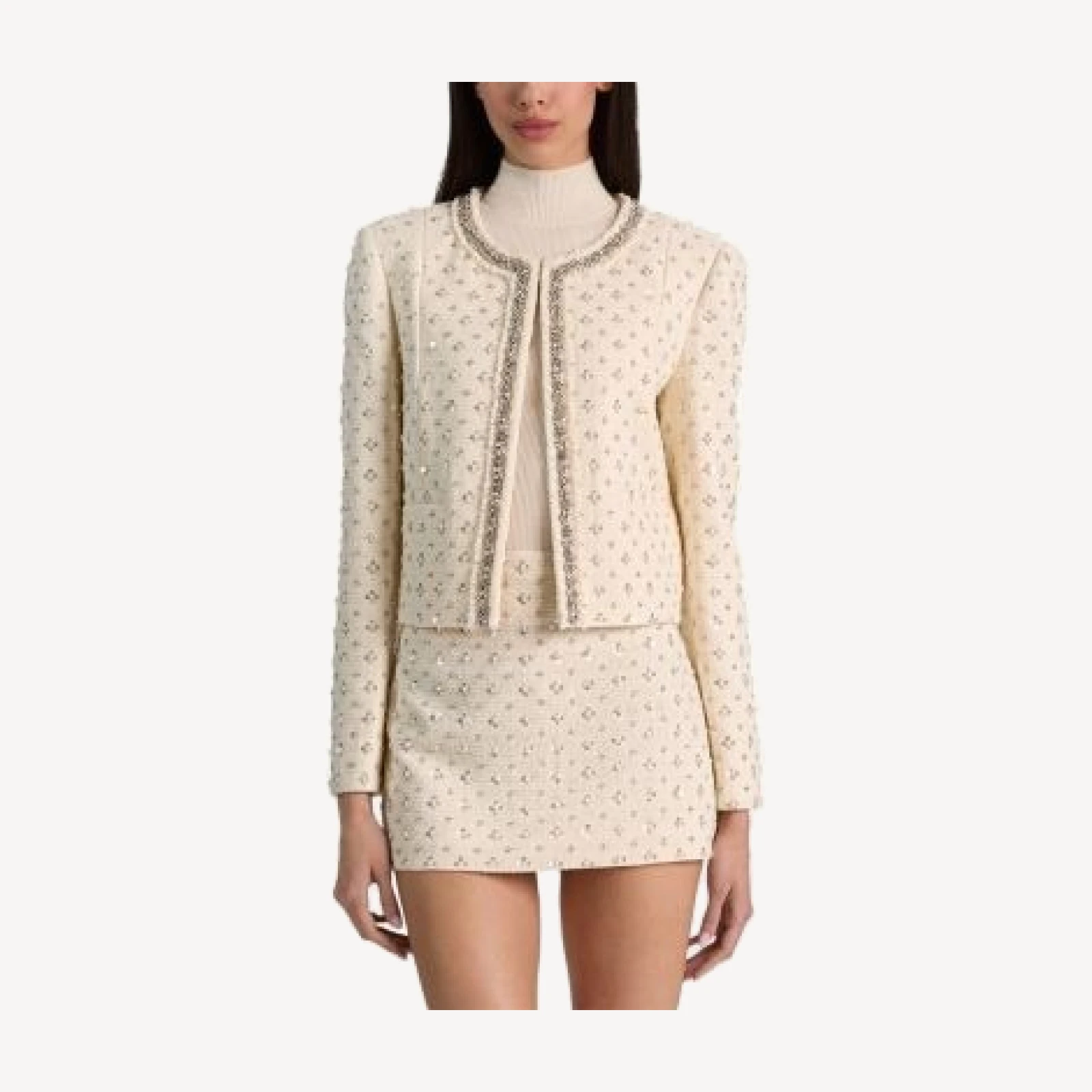 Alice and Olivia Thomasina Cropped Embellished Jacket