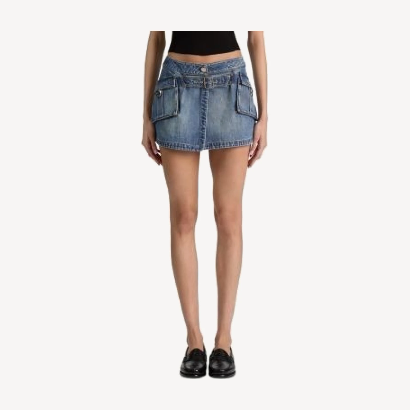 Alice and Olivia Brandy Denim Cargo Mini Skirt