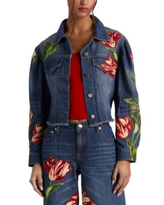 Alice and Olivia Elijah Embroidered Applique Jacket