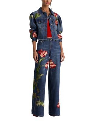 Alice and Olivia Elijah Embroidered Applique Jacket