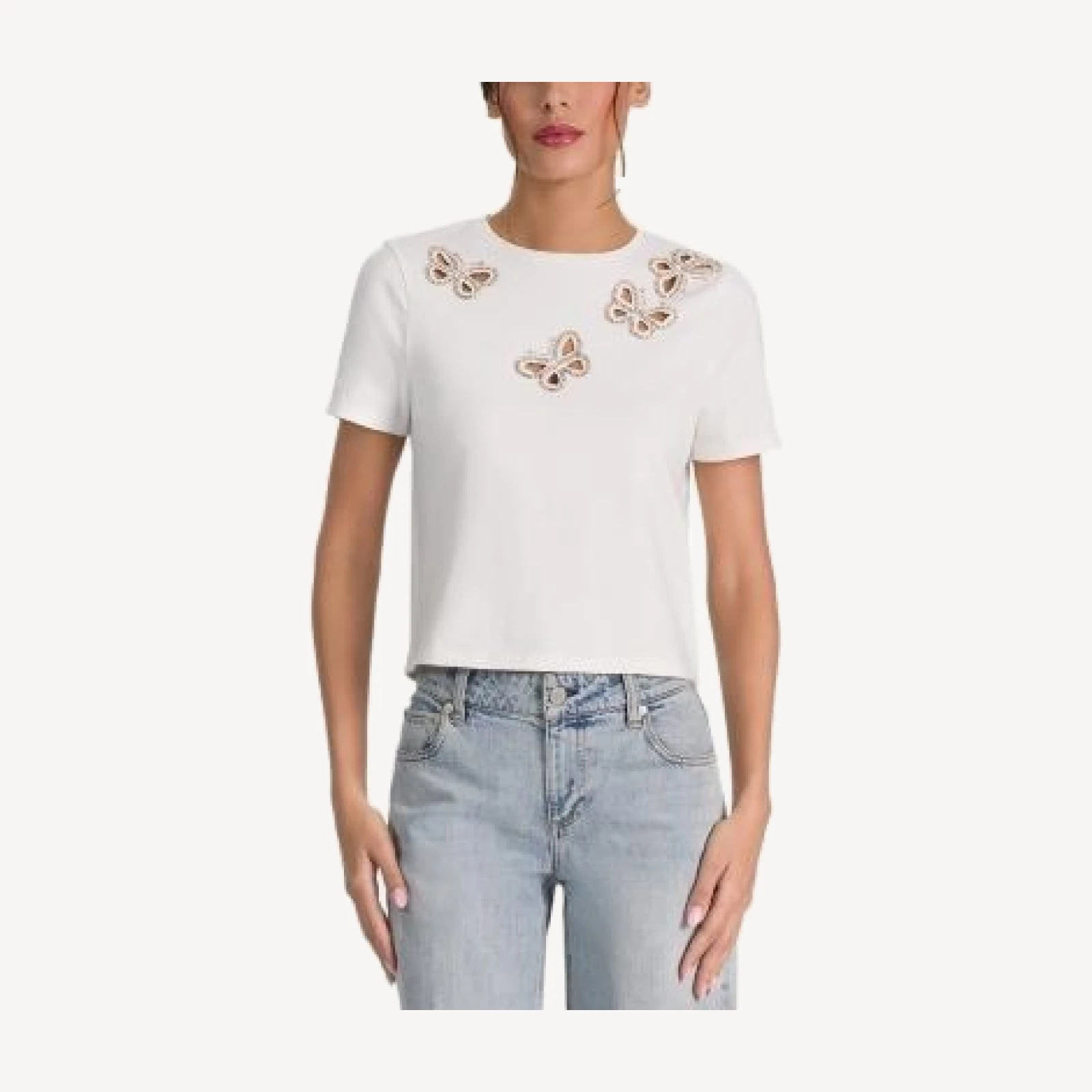 Alice and Olivia Cindy Embellished Cropped Top