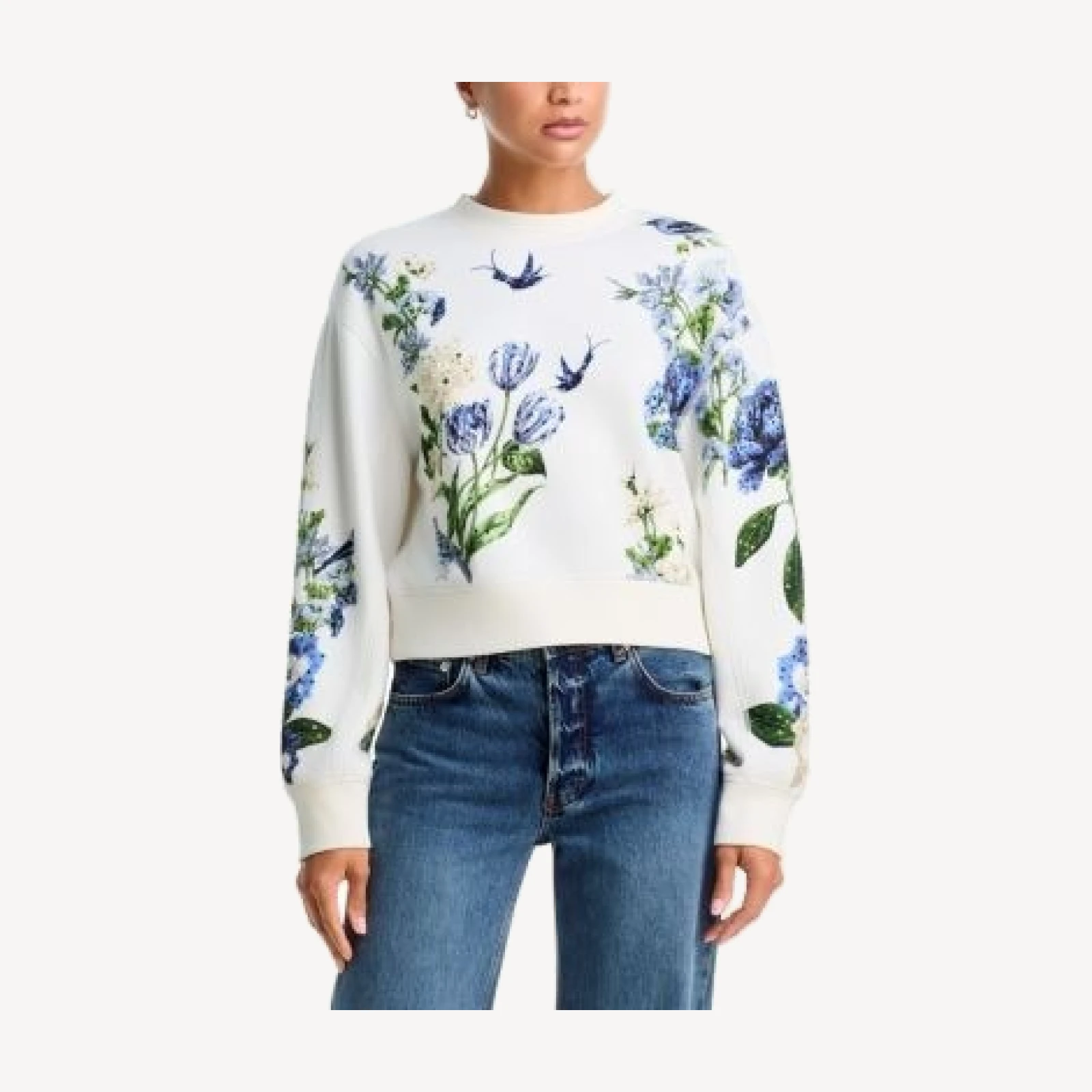 Alice and Olivia Russell Cotton Embellished Sweatshirt