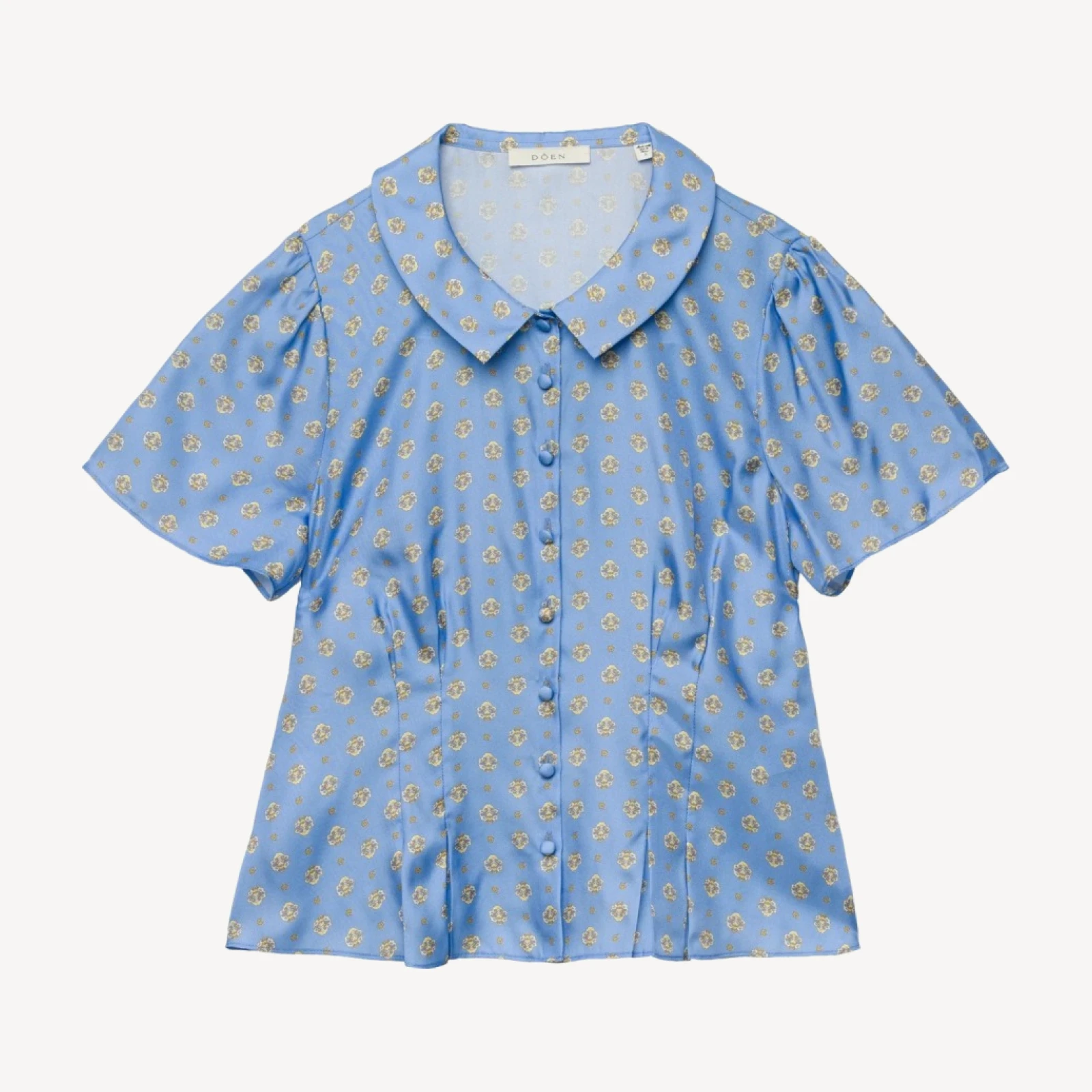 HELIE TOP -- PERIWINKLE CADIZ FOULARD