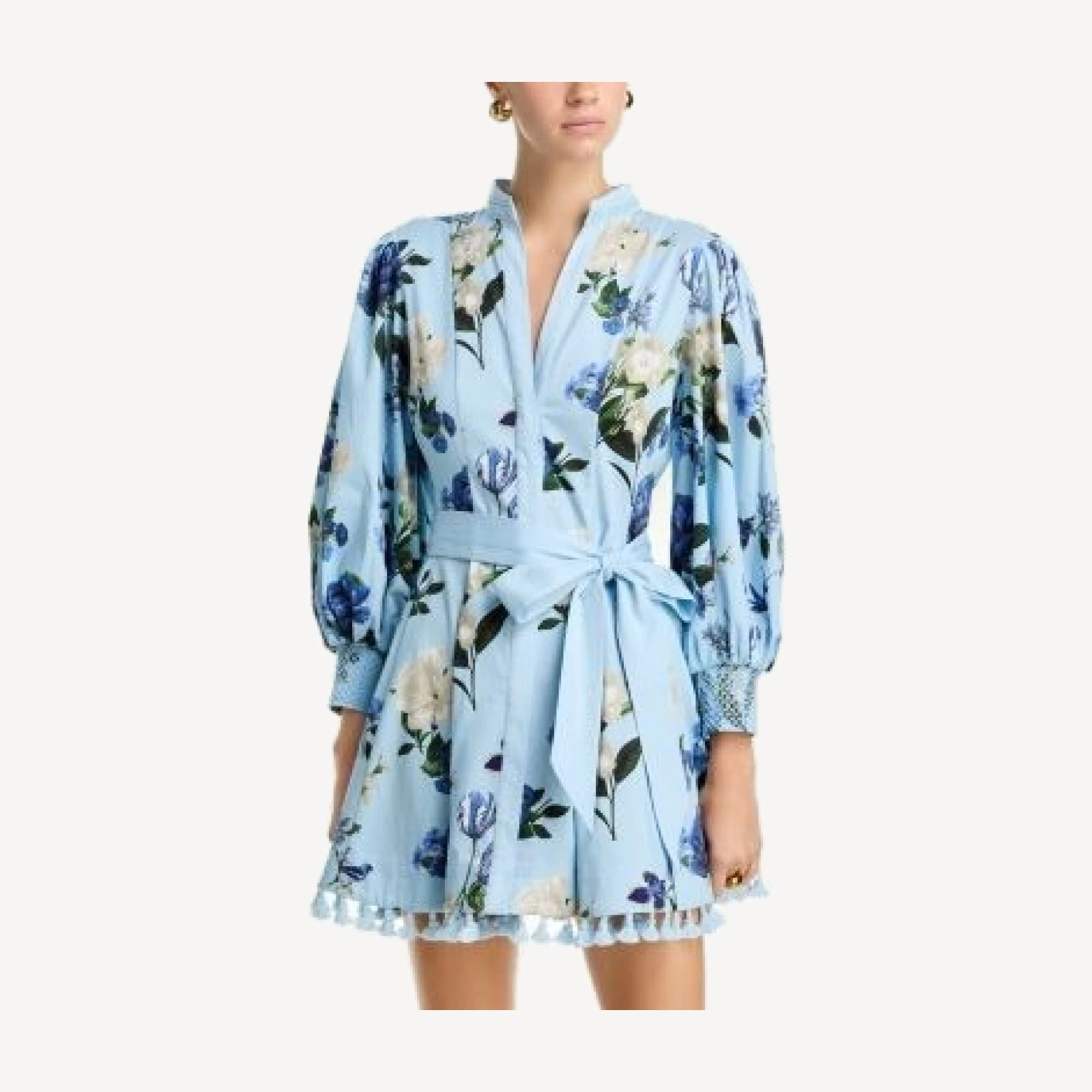 Alice and Olivia Lucy Long Sleeve Mini Shirt Dress