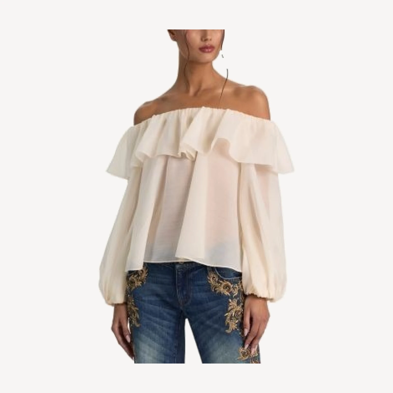 Alice and Olivia Alta Off-the-Shoulder Ruffled Top