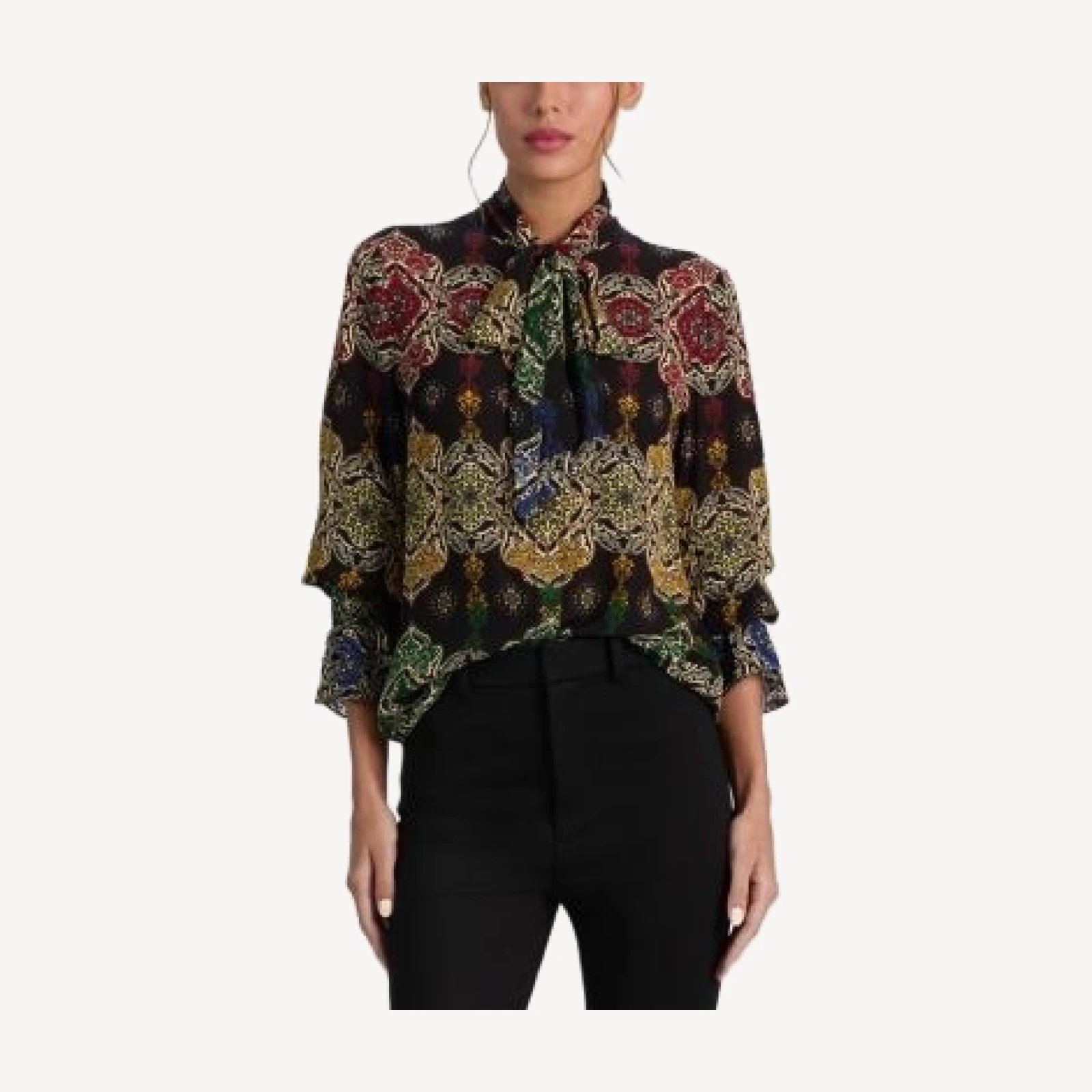 Alice and Olivia Lloyd Tie Neck Blouse