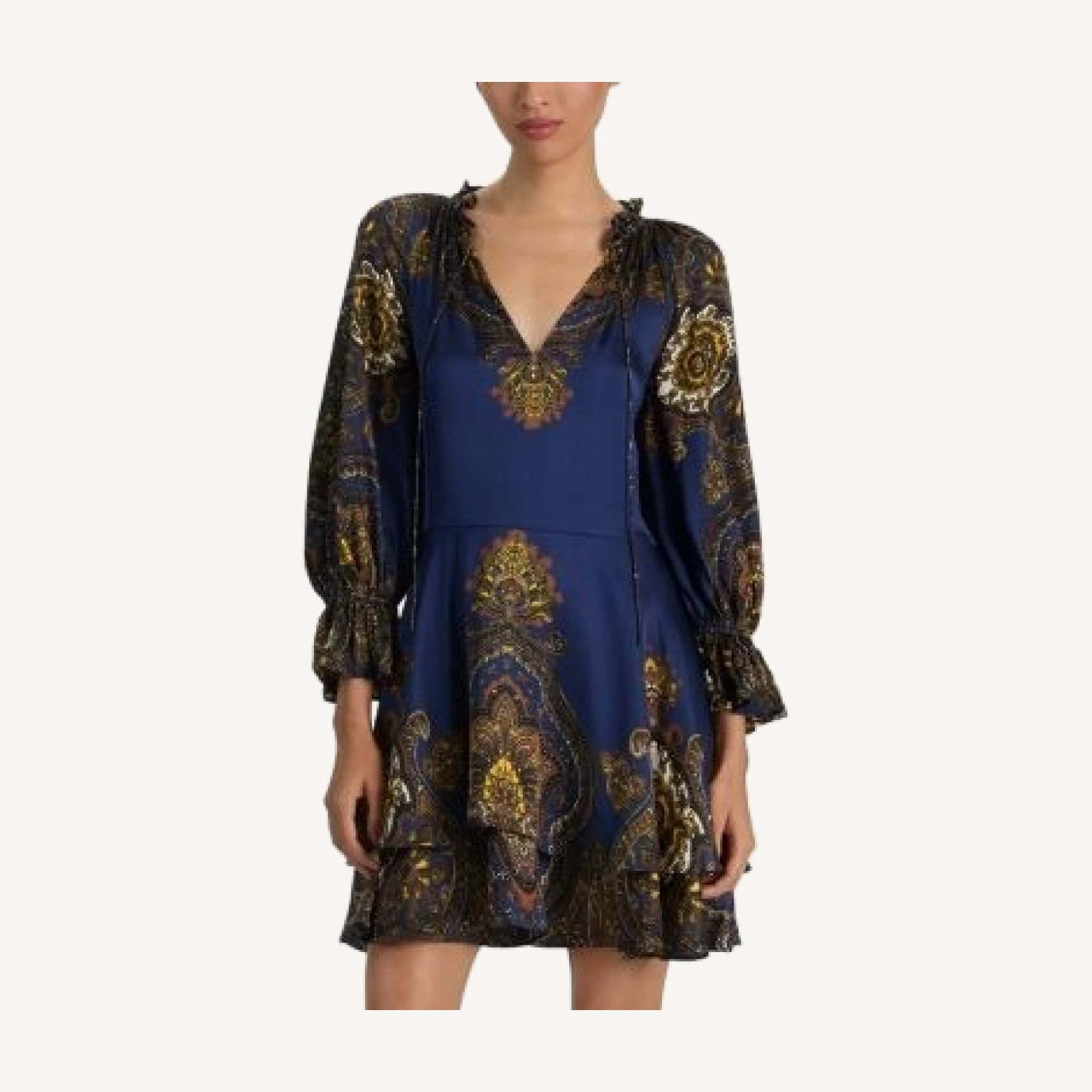 Alice and Olivia Joanne Double Handkerchief Short Dress