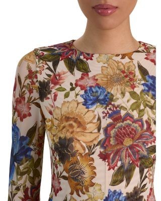 Alice and Olivia Delora Long Sleeve Flared Mini Dress