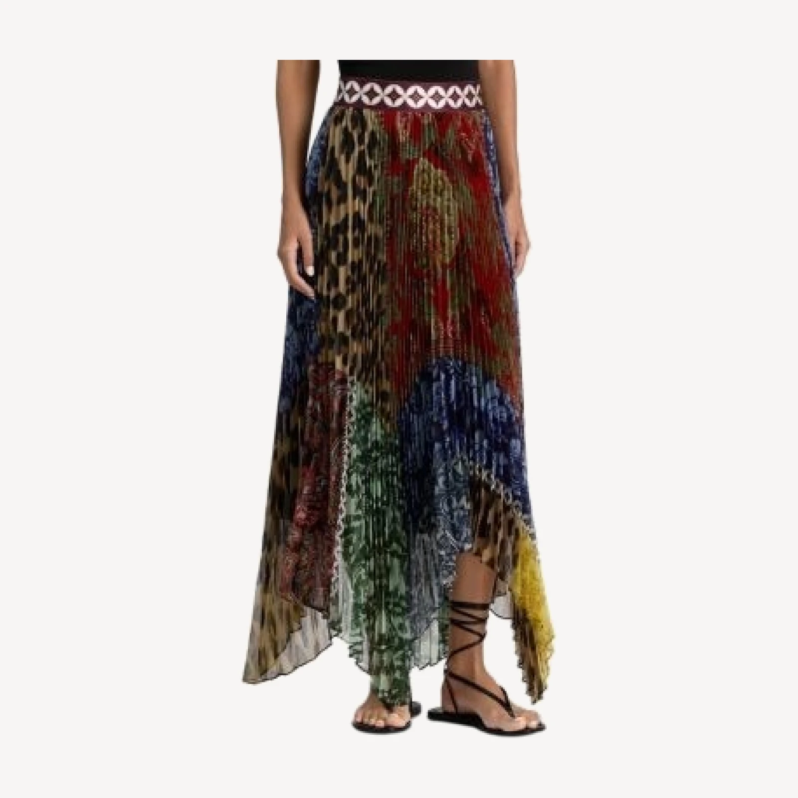 Alice and Olivia Katz Handkerchief Hem Midi Skirt