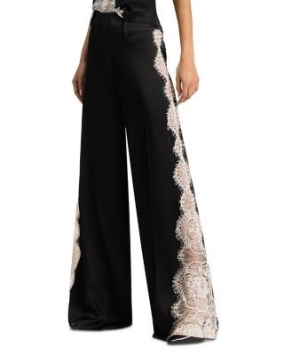 Alice and Olivia Wide Leg Cutaway Lace Codet Pants