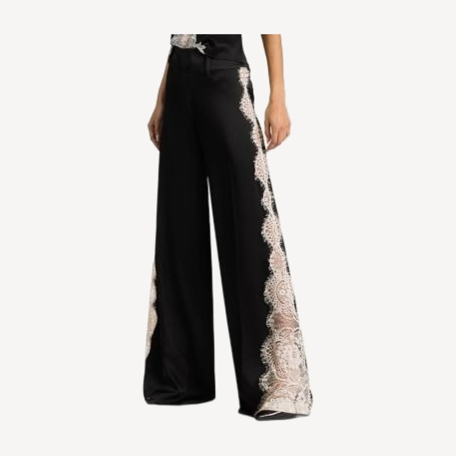 Alice and Olivia Wide Leg Cutaway Lace Codet Pants