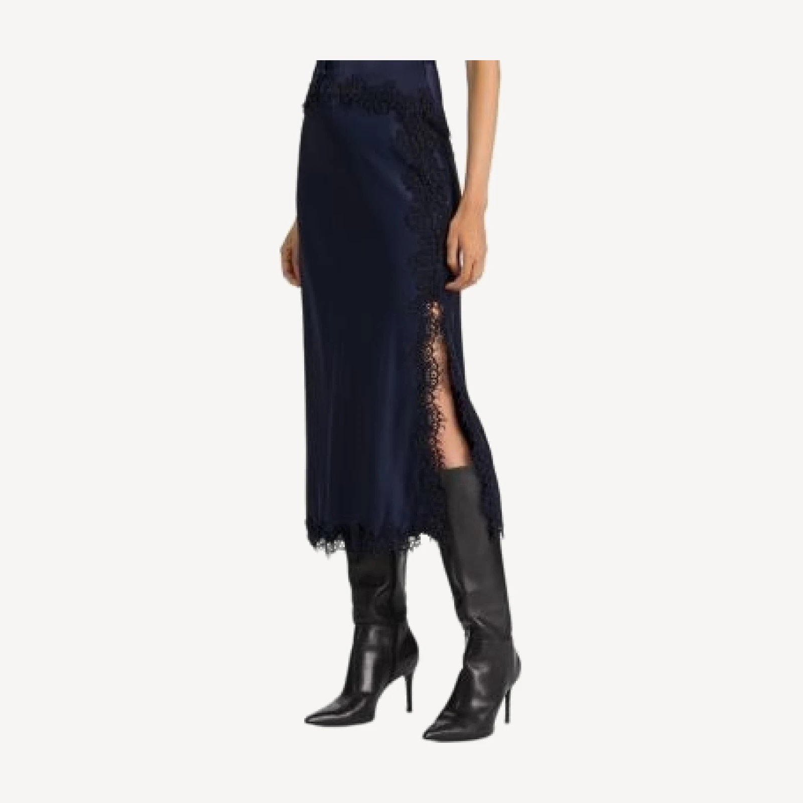 Alice and Olivia Maeve Midi Slip Skirt